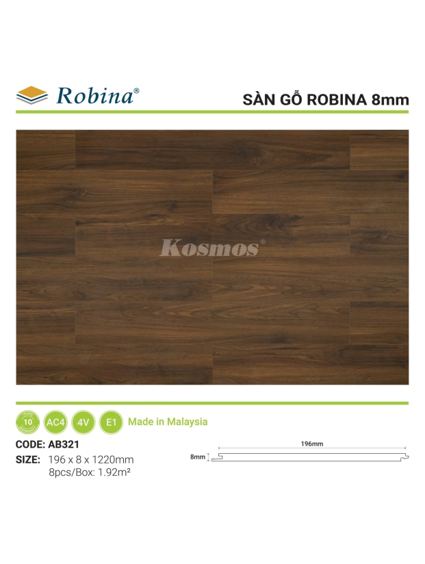 SÀN ROBINA BẢN LỚN 8MM - AB321