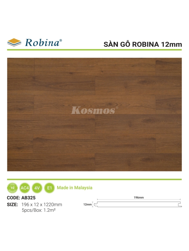 SÀN ROBINA BẢN LỚN 12MM - AB325
