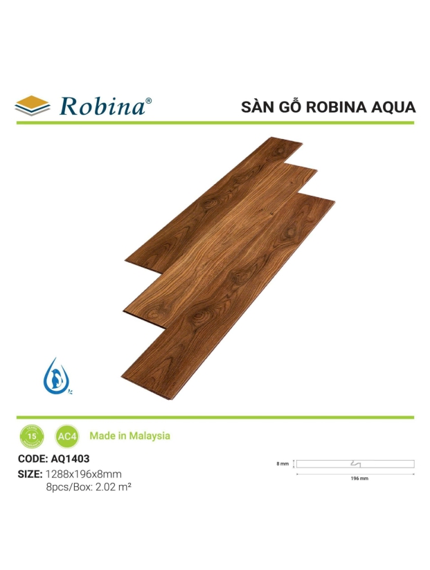 SÀN ROBINA AQUA 8MM - AQ1403