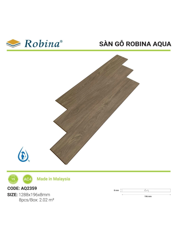 SÀN ROBINA AQUA 8MM - AQ2359
