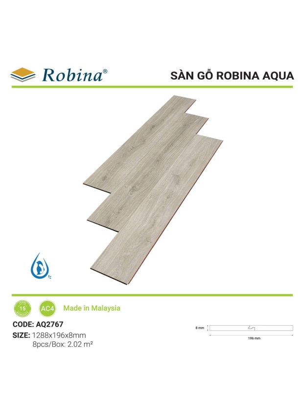 SÀN ROBINA AQUA 8MM - AQ2767
