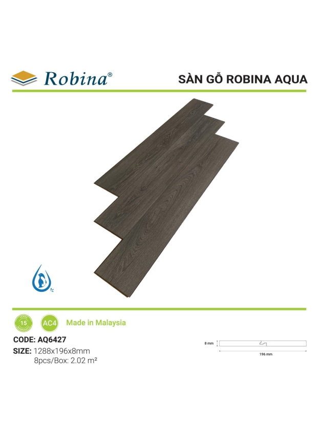 SÀN ROBINA AQUA 8MM - AQ6427