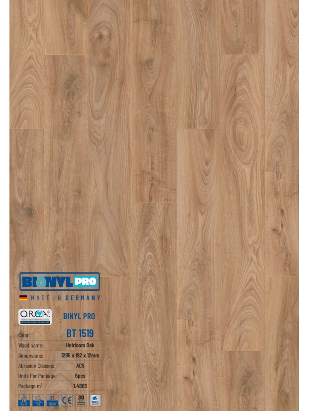 Sàn gỗ Binyl Pro 12mm BT1519