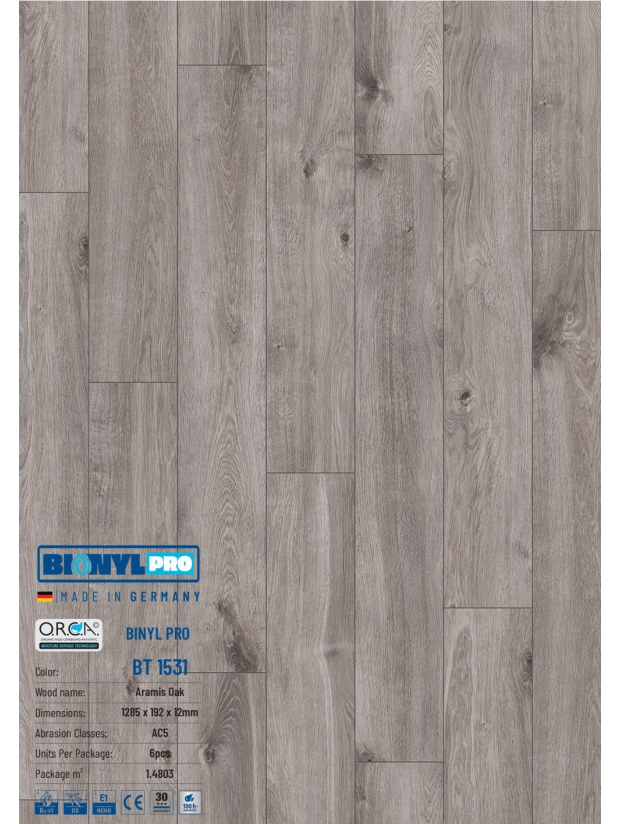 Sàn gỗ Binyl Pro 12mm BT1531