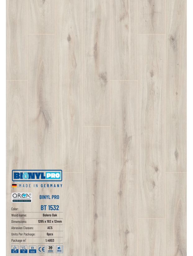 Sàn gỗ Binyl Pro 12mm BT1532